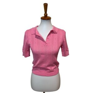 Lili Sidonio Short Sleeve Knit Top Pink Size XS